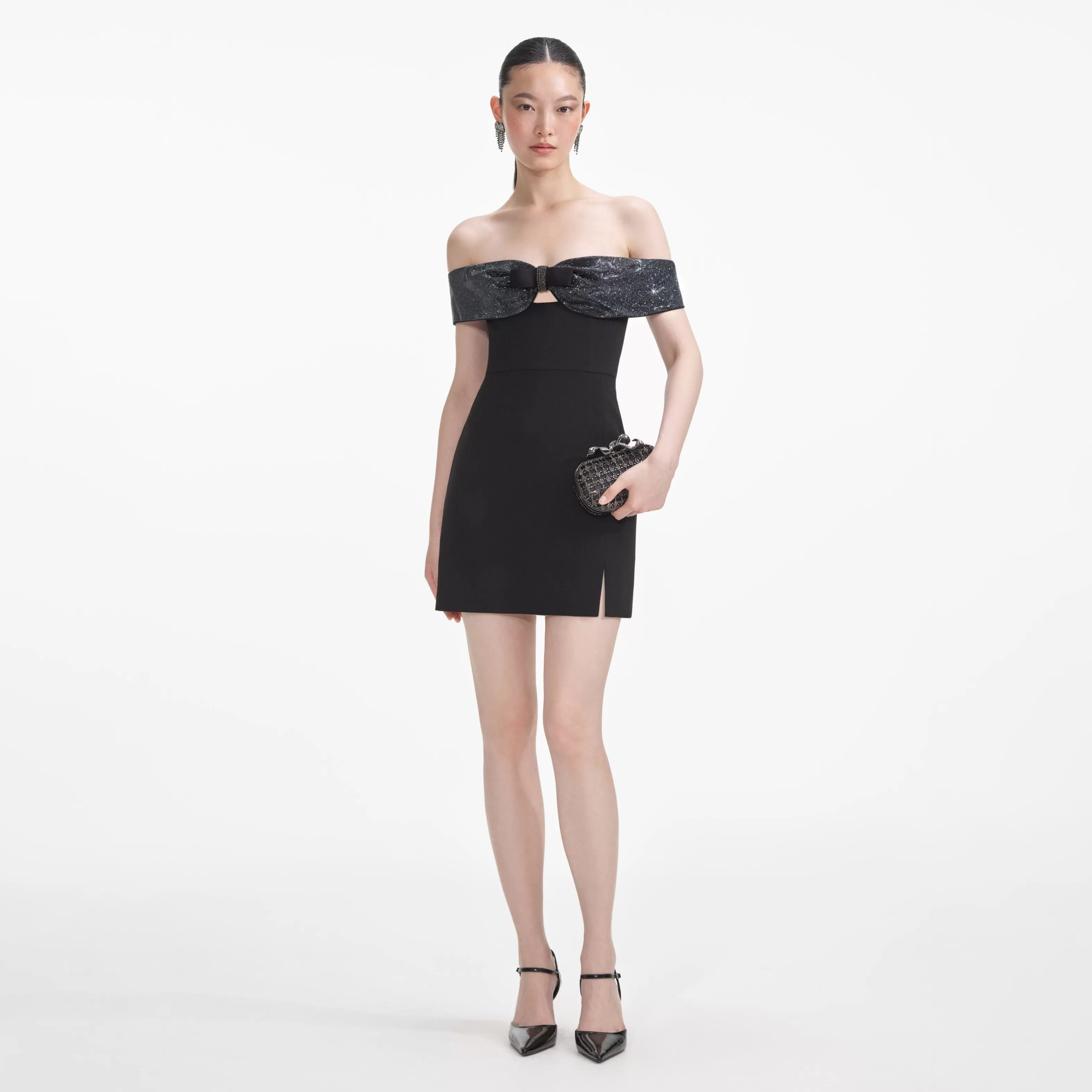 Outlet Crepe Bow Mini Dress Dresses | Exclusives