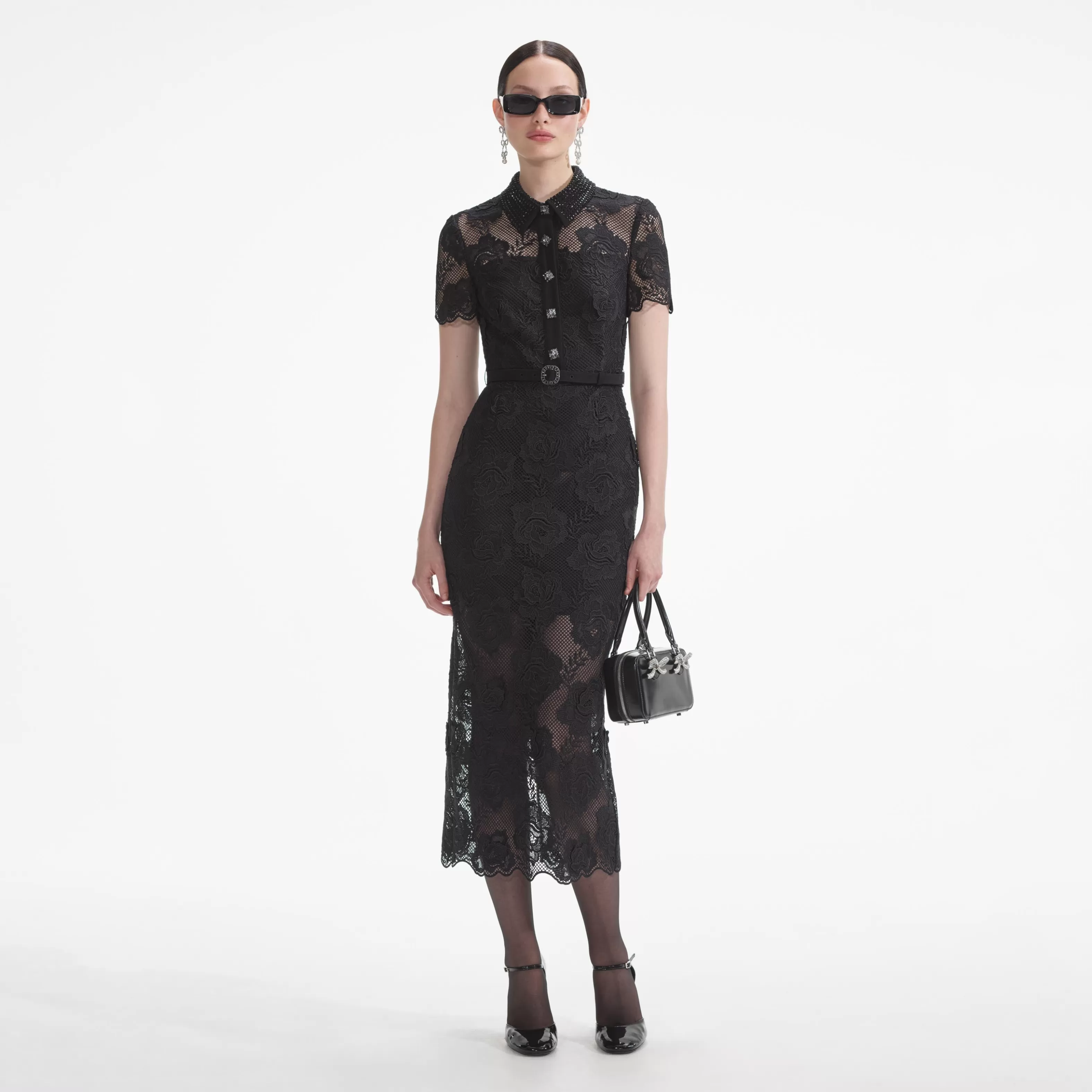 Hot Lace Diamante Midi Dress Dresses | Exclusives