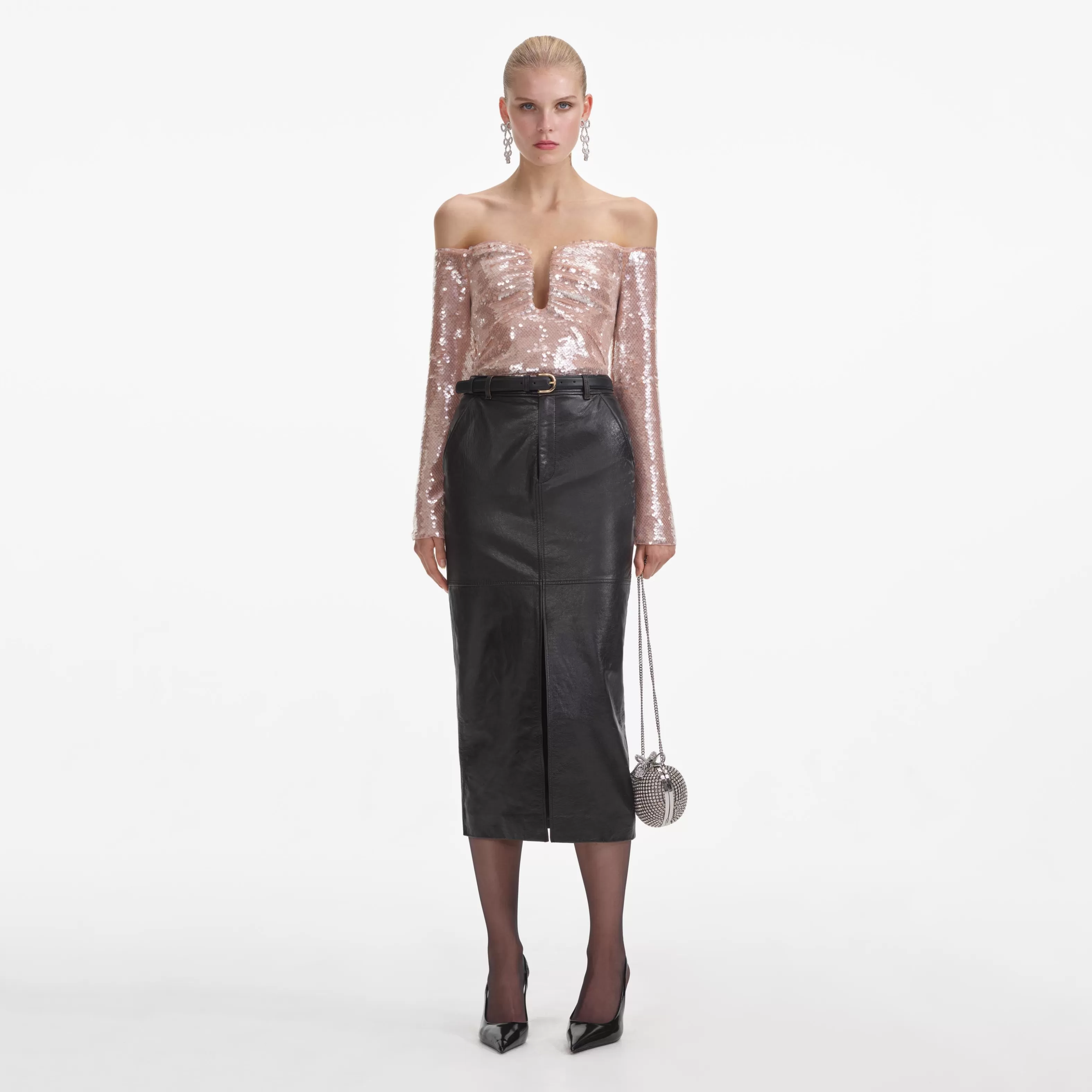 New Leather Midi Skirt Bottoms