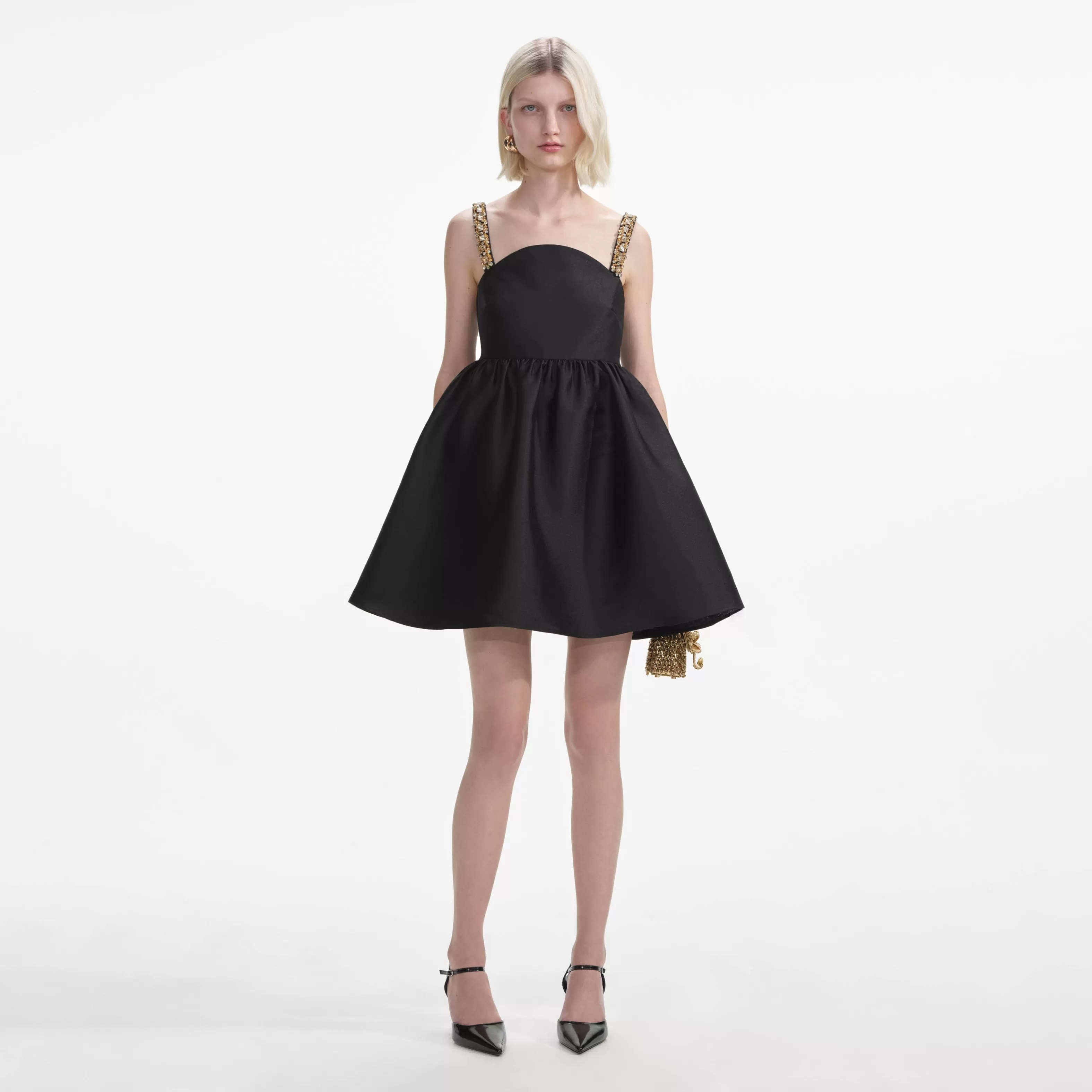 Fashion Taffeta Embellished Mini Dress Dresses | Icons