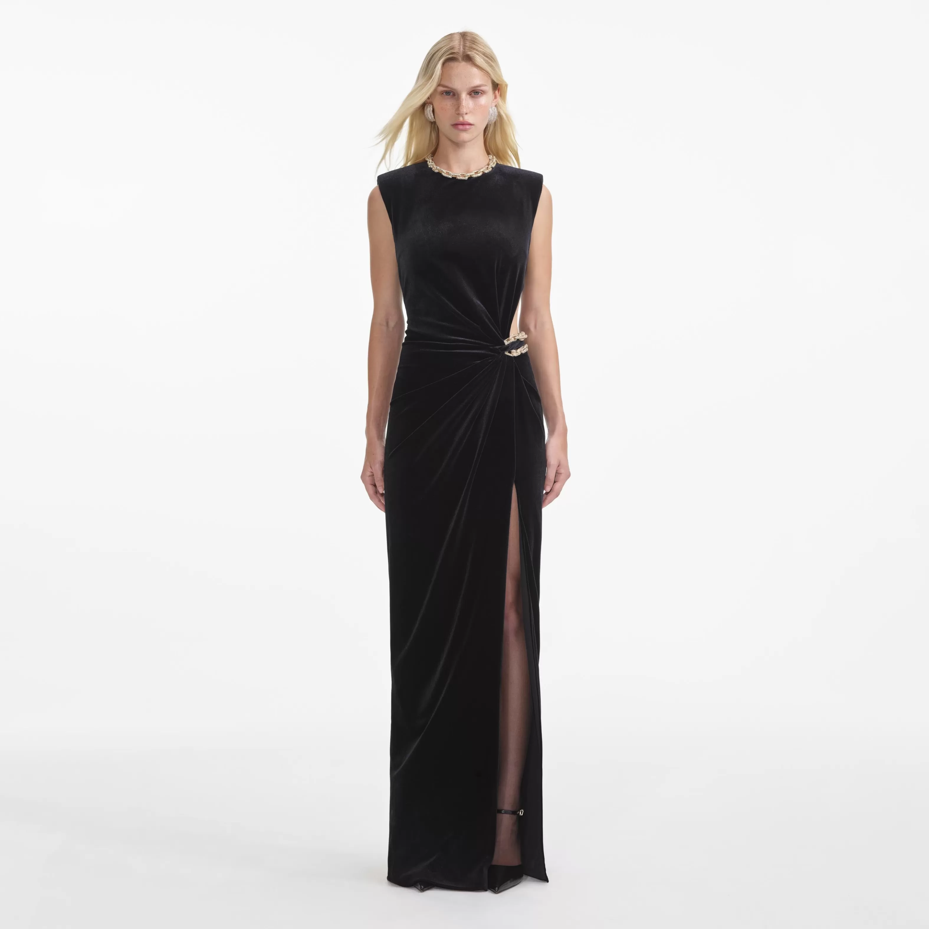 Flash Sale Velvet Embellished Maxi Dress Dresses