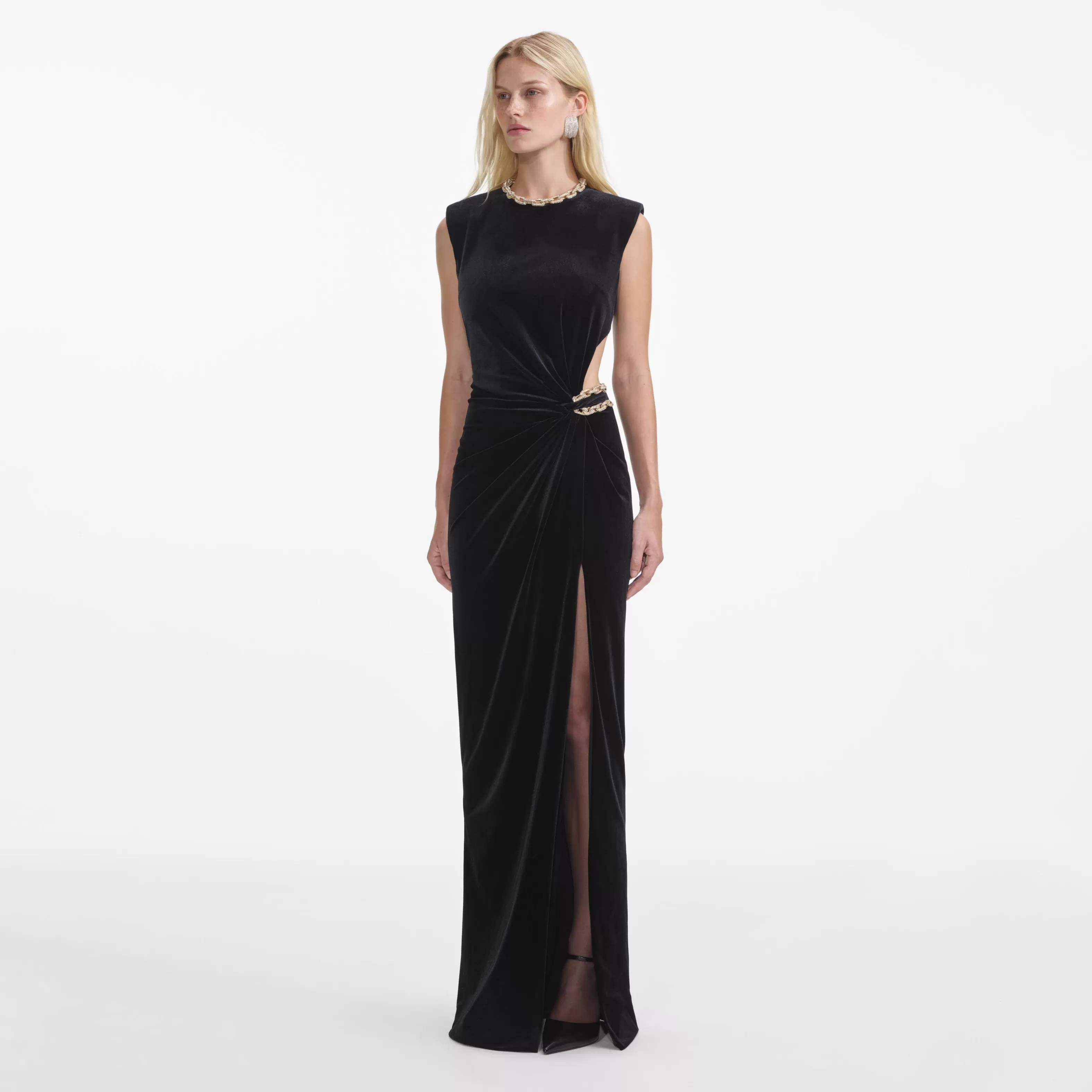 Flash Sale Velvet Embellished Maxi Dress Dresses