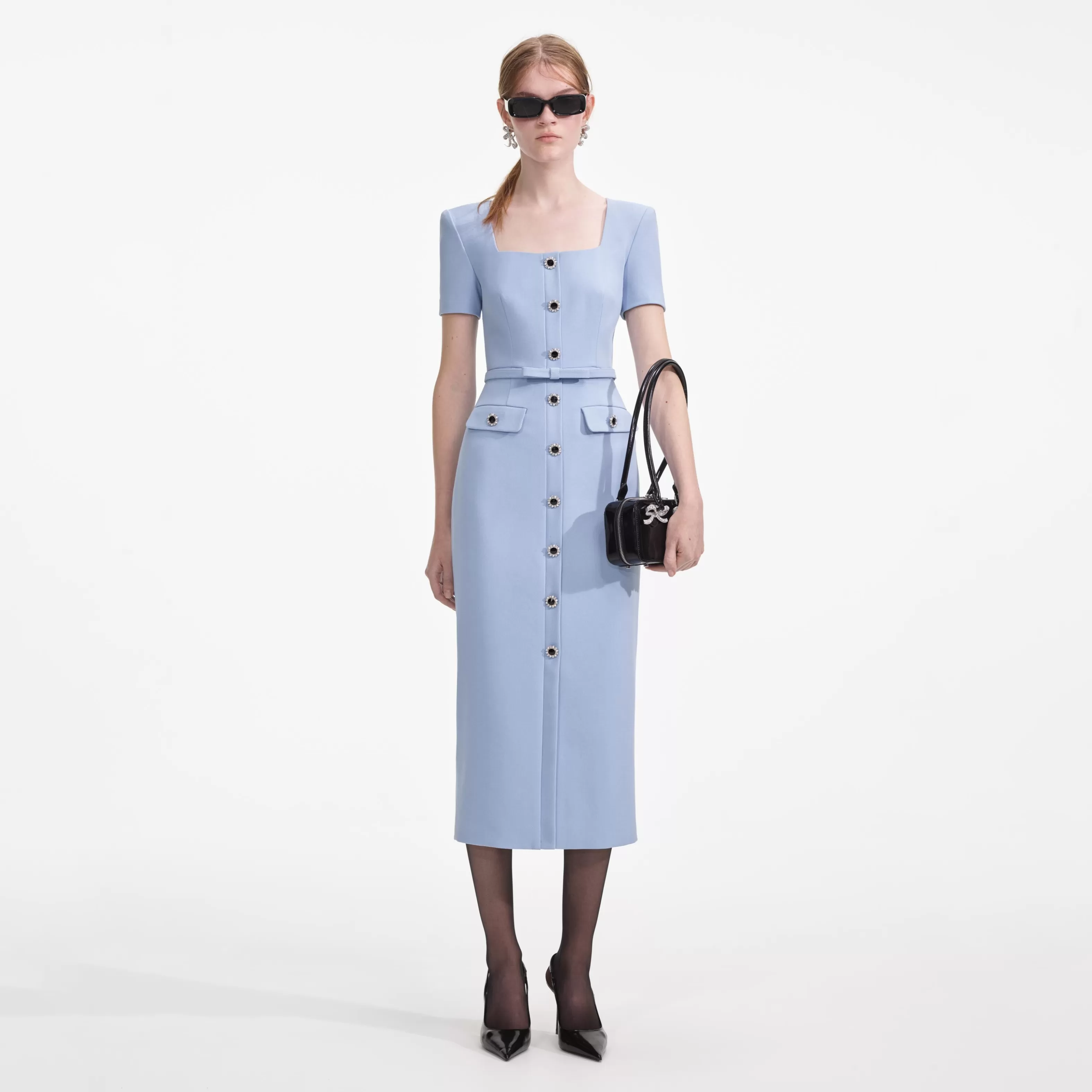 Sale Crepe Button Midi Dress Dresses | Exclusives