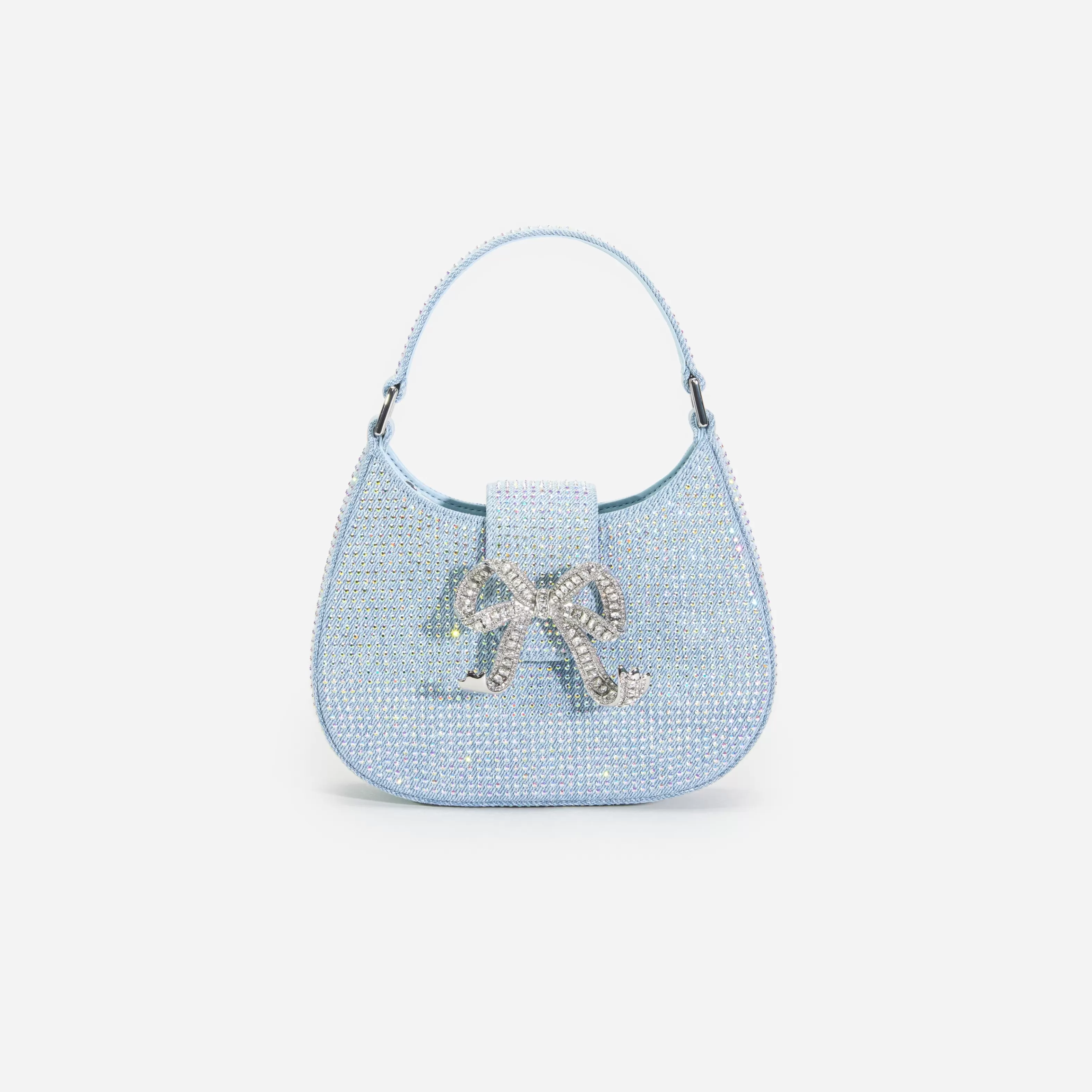 Shop Rhinestone Denim Cresent Bag Denim | Handbags