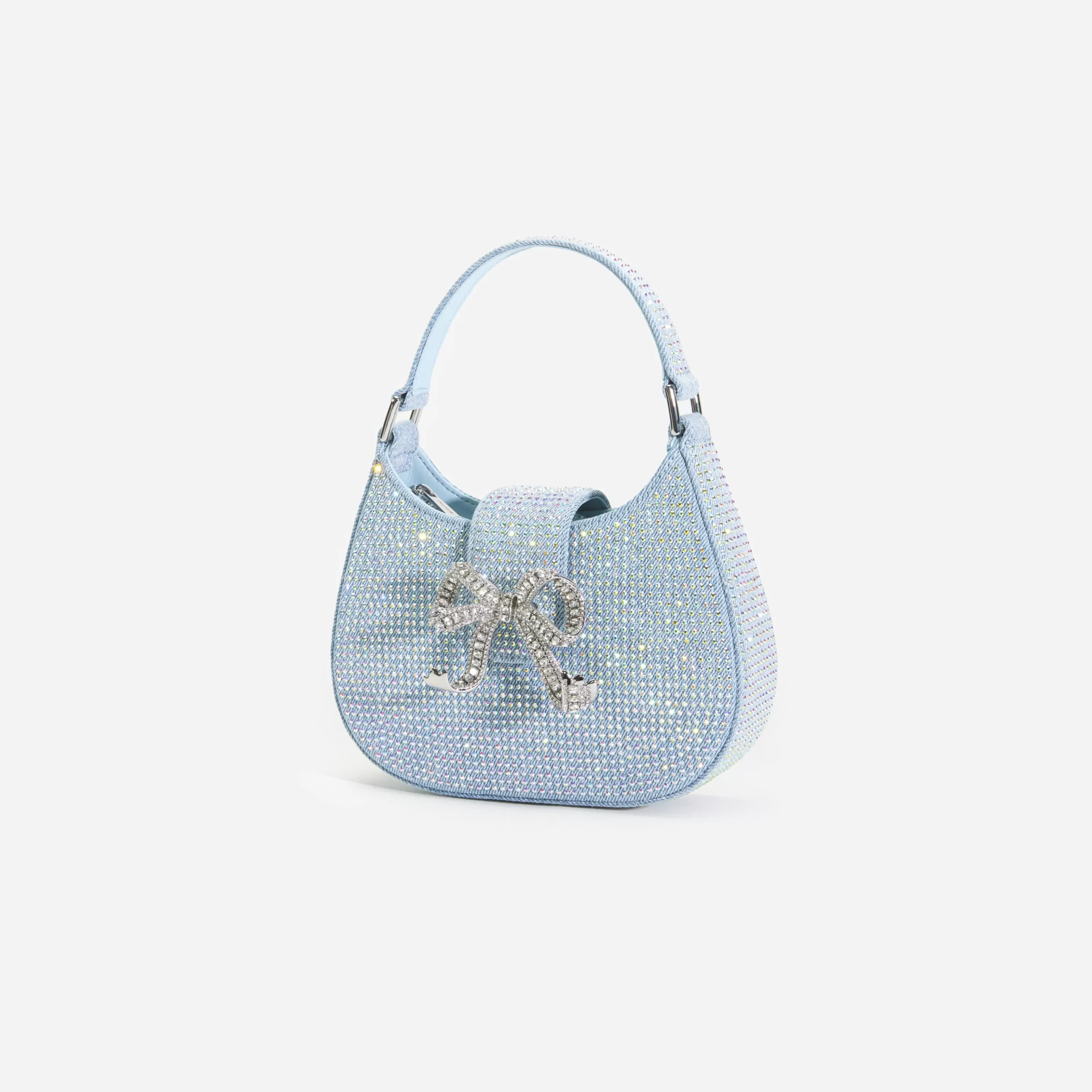 Shop Rhinestone Denim Cresent Bag Denim | Handbags