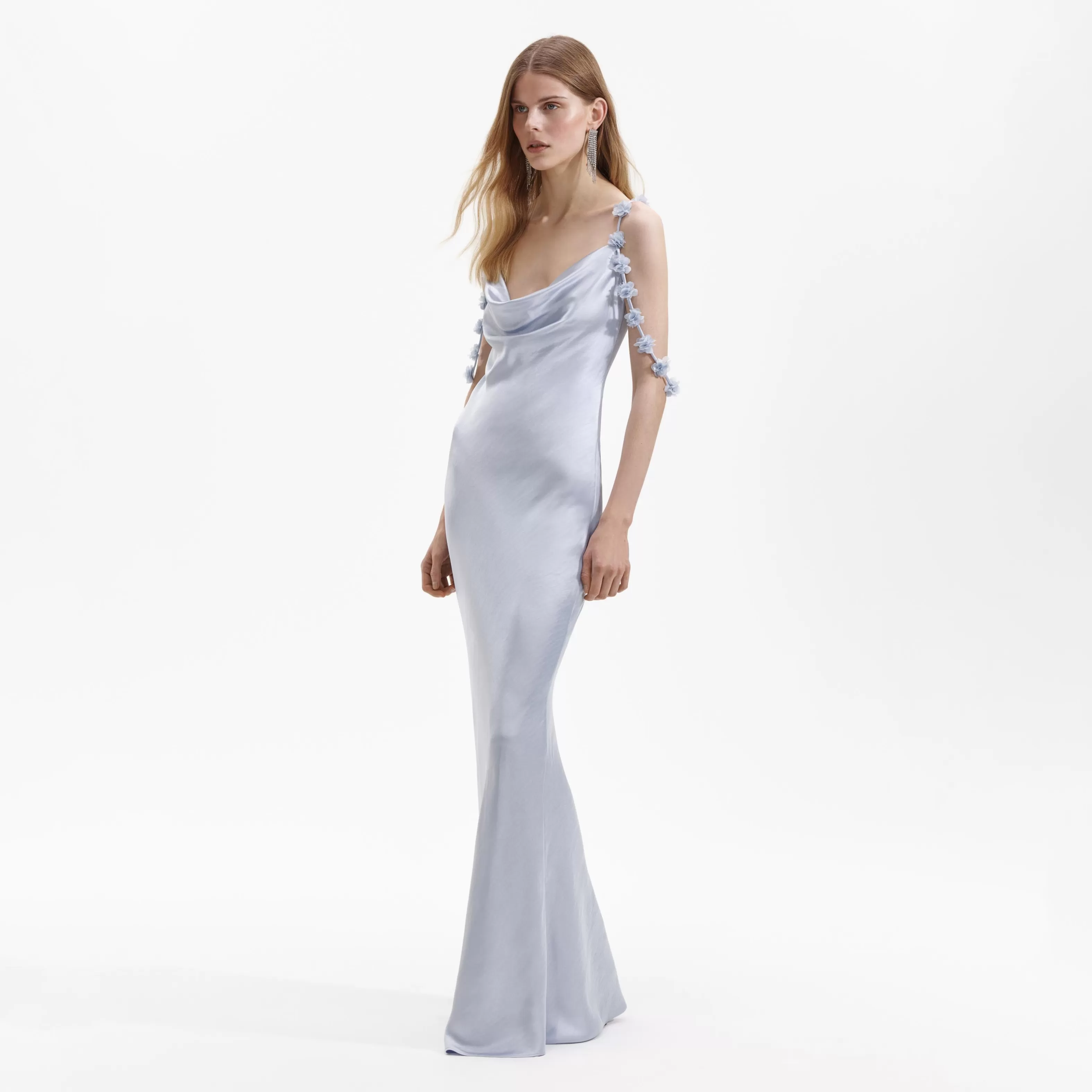 Discount Satin Flower Maxi Dress Dresses | Icons