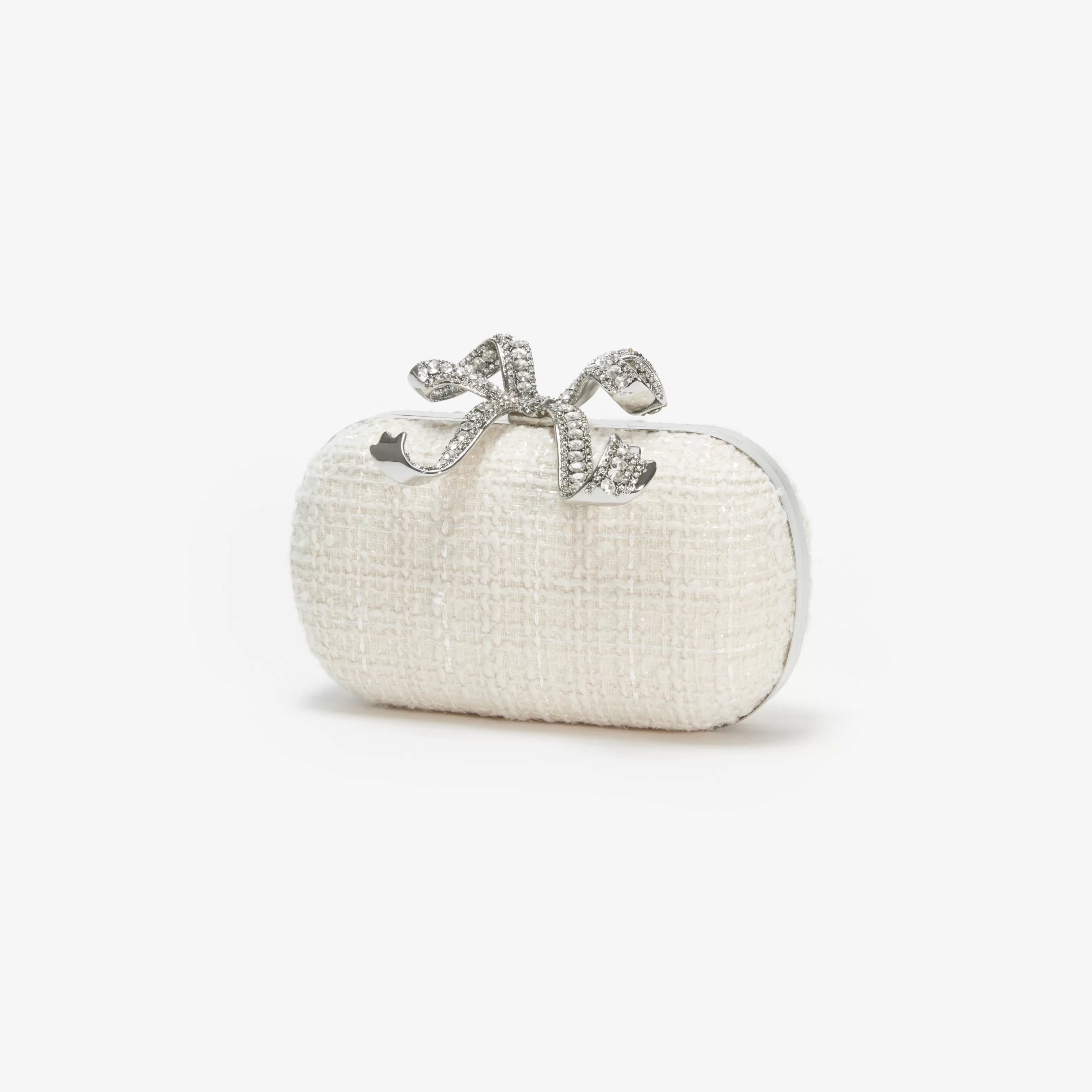 Cheap Boucle Bow Clutch Handbags