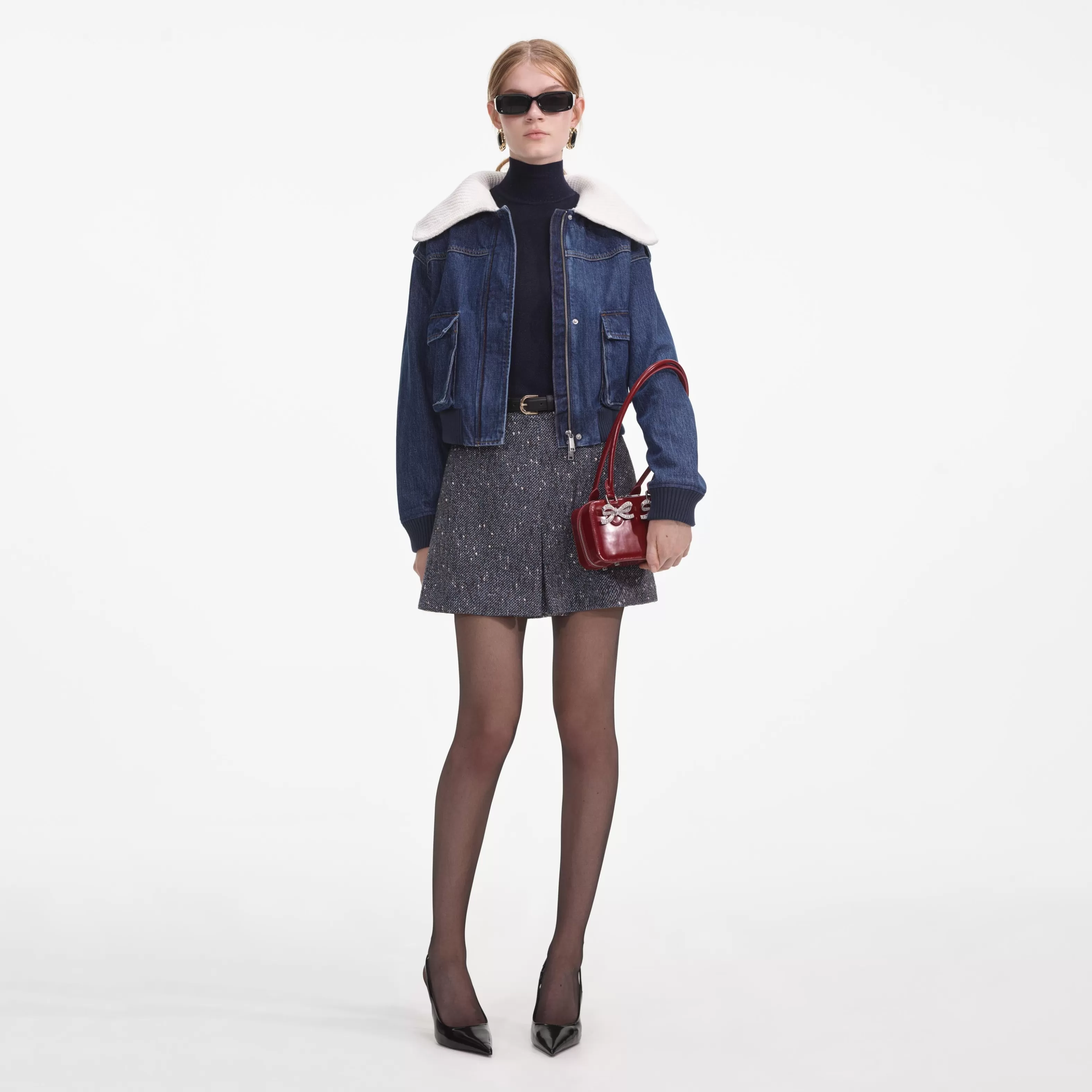 New Knit Collar Jacket Denim | Outerwear