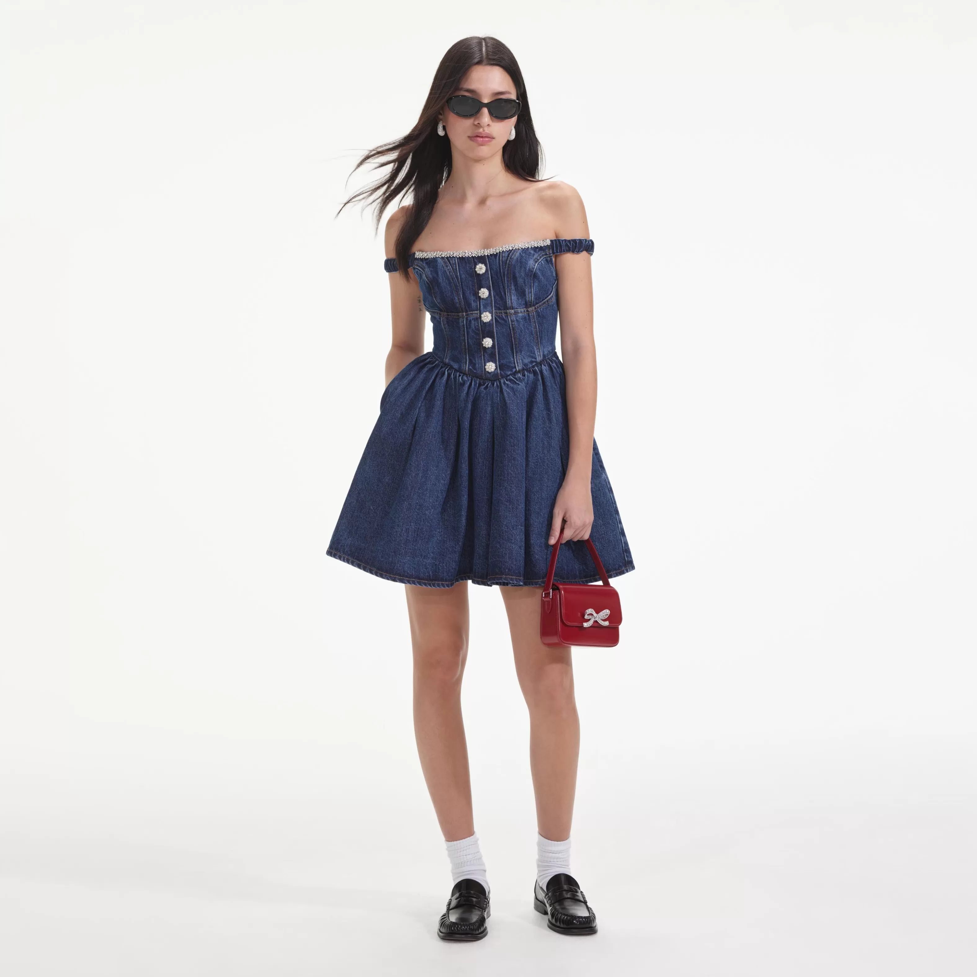 Online Off Shoulder Mini Dress Dresses | Denim