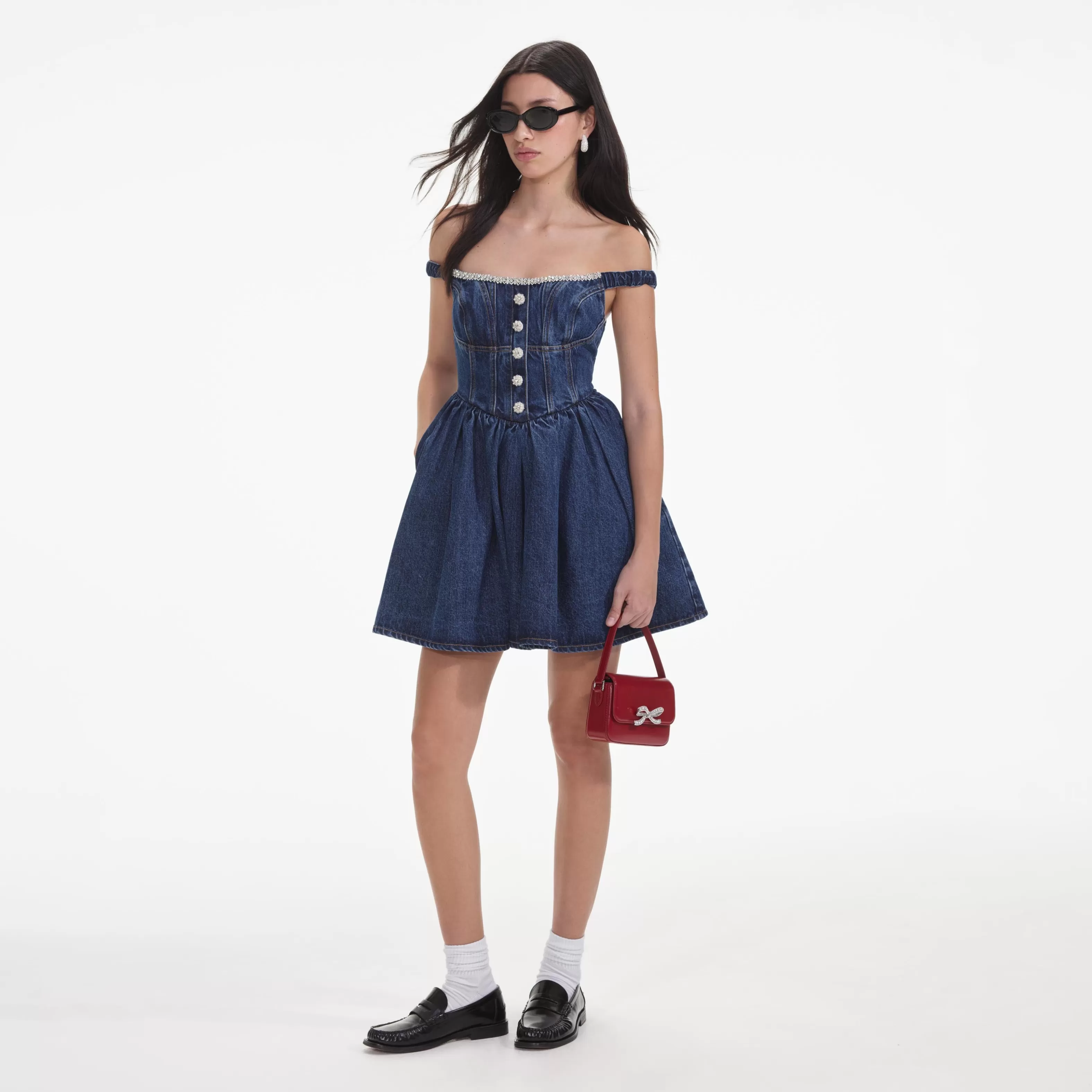 Online Off Shoulder Mini Dress Dresses | Denim