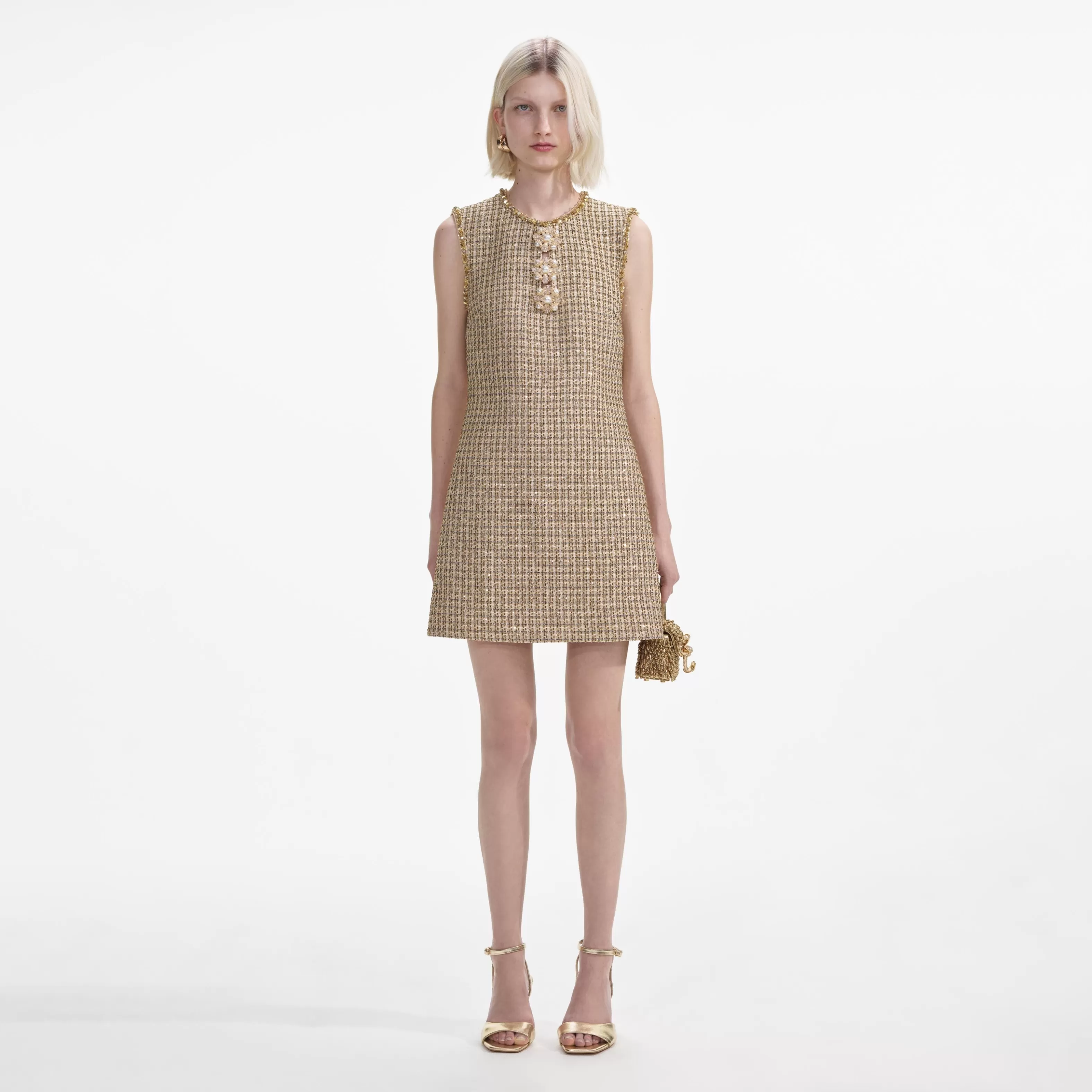 Discount Boucle Embellished Mini Dress Dresses | Exclusives