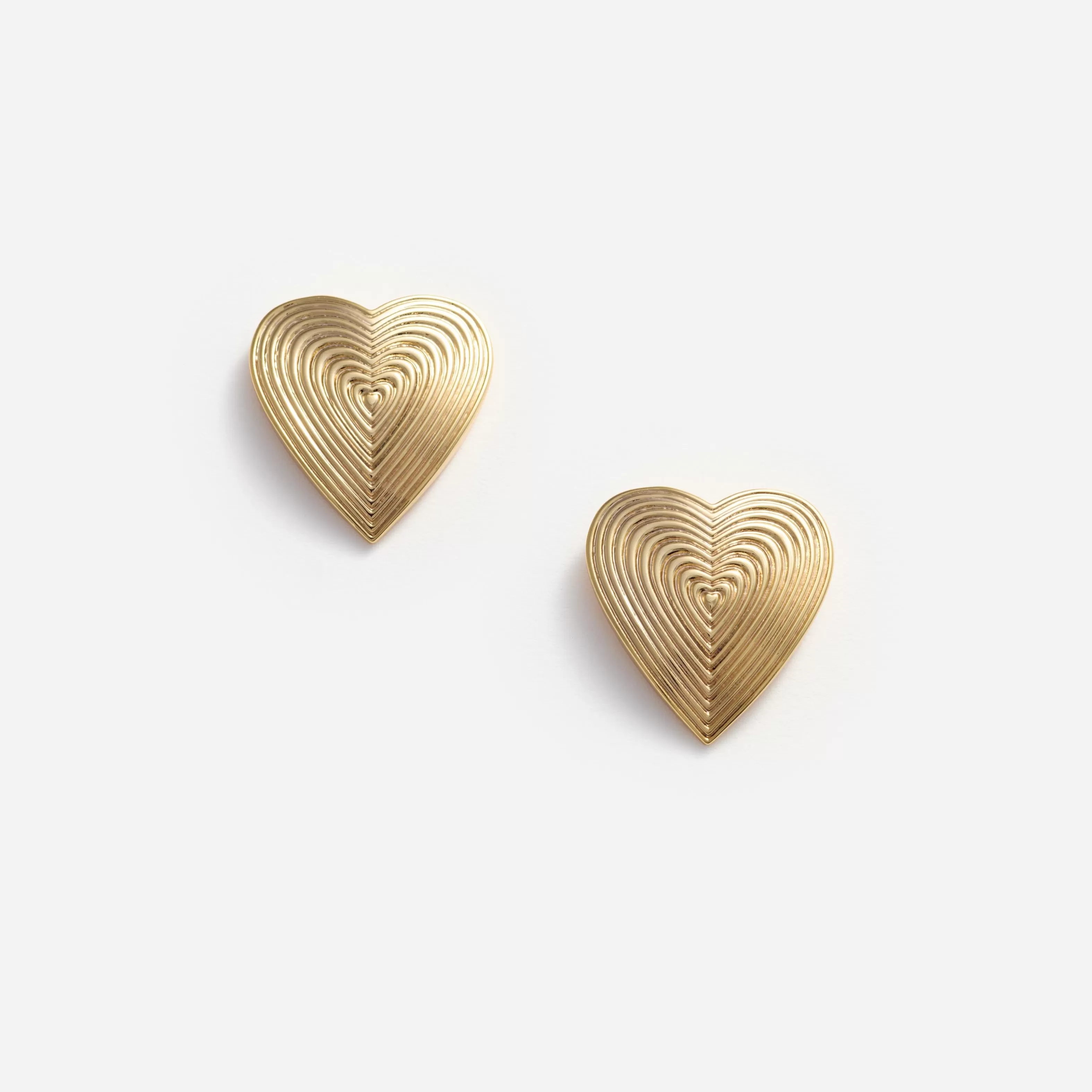 Cheap Heart Ridged Earrings Jewellery