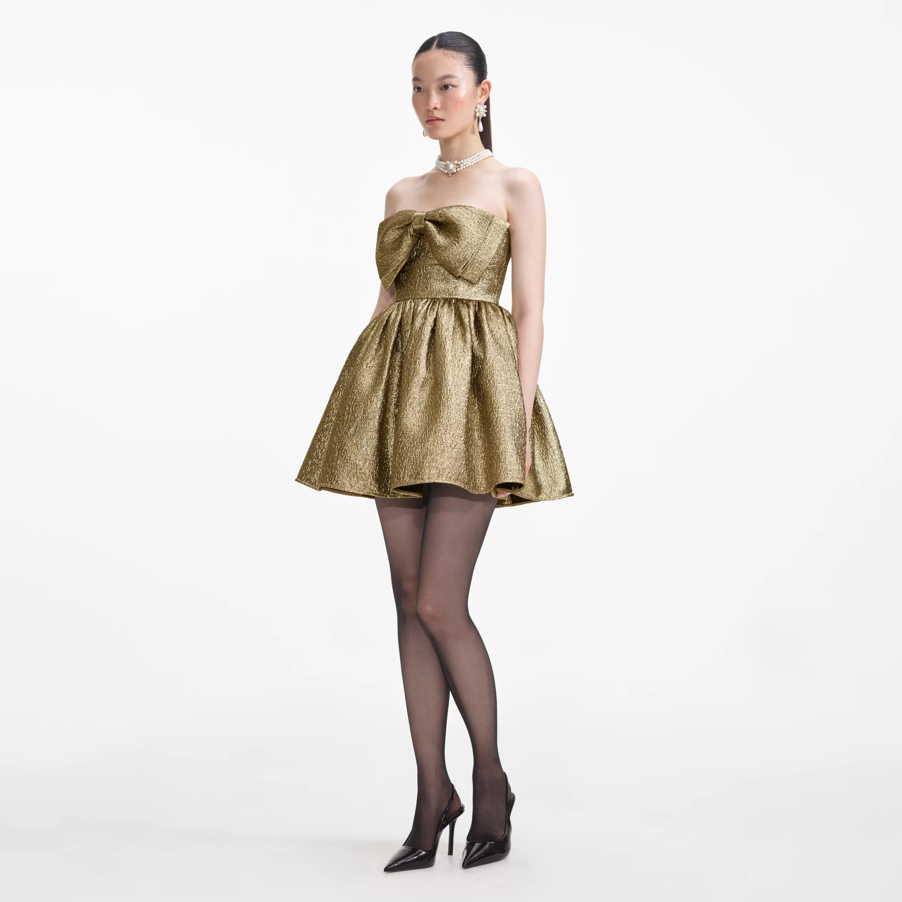 Outlet Metallic Jacquard Mini Dress Dresses | Exclusives