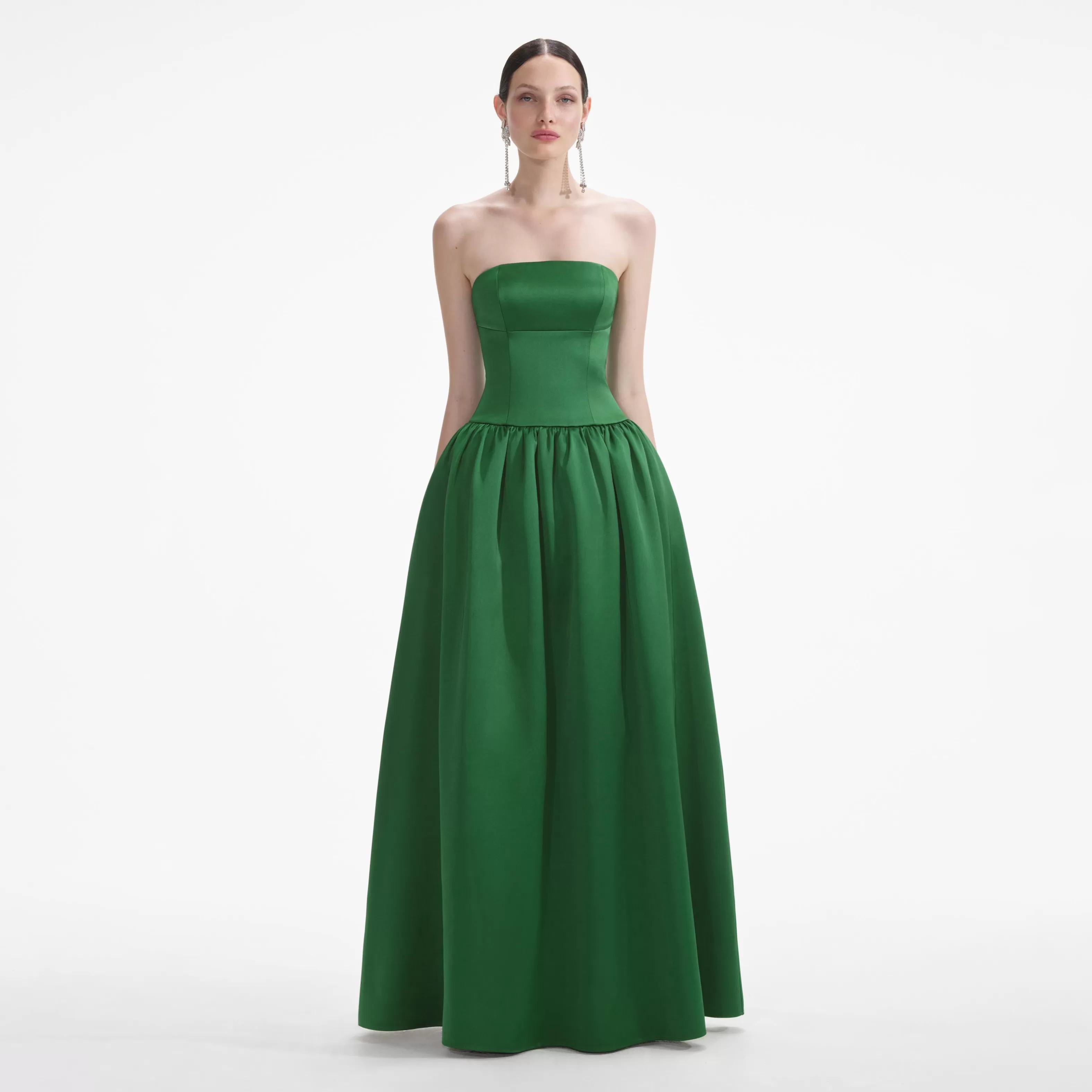 Cheap Satin Bandeau Maxi Dress Dresses | Bridesmaid