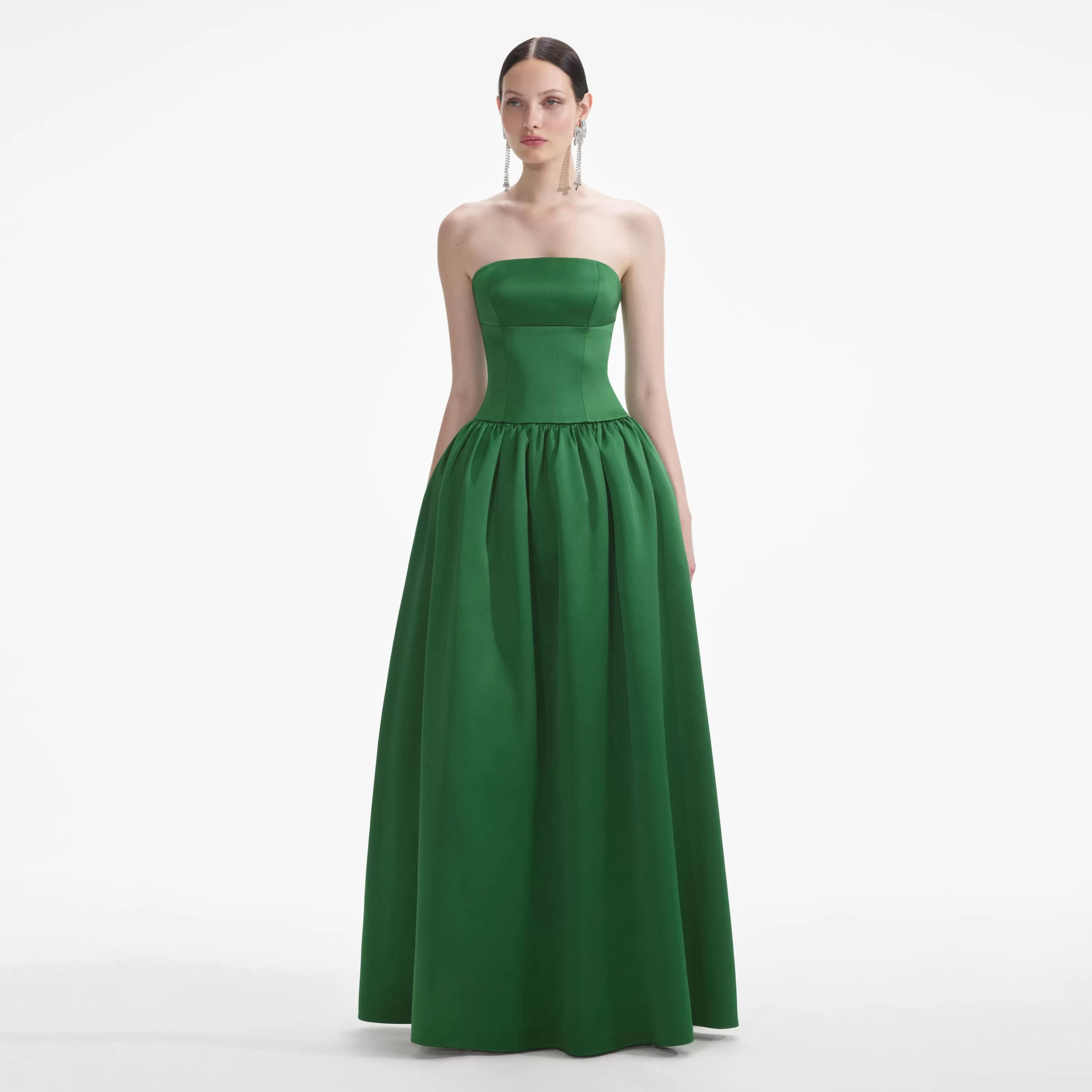 Cheap Satin Bandeau Maxi Dress Dresses | Bridesmaid