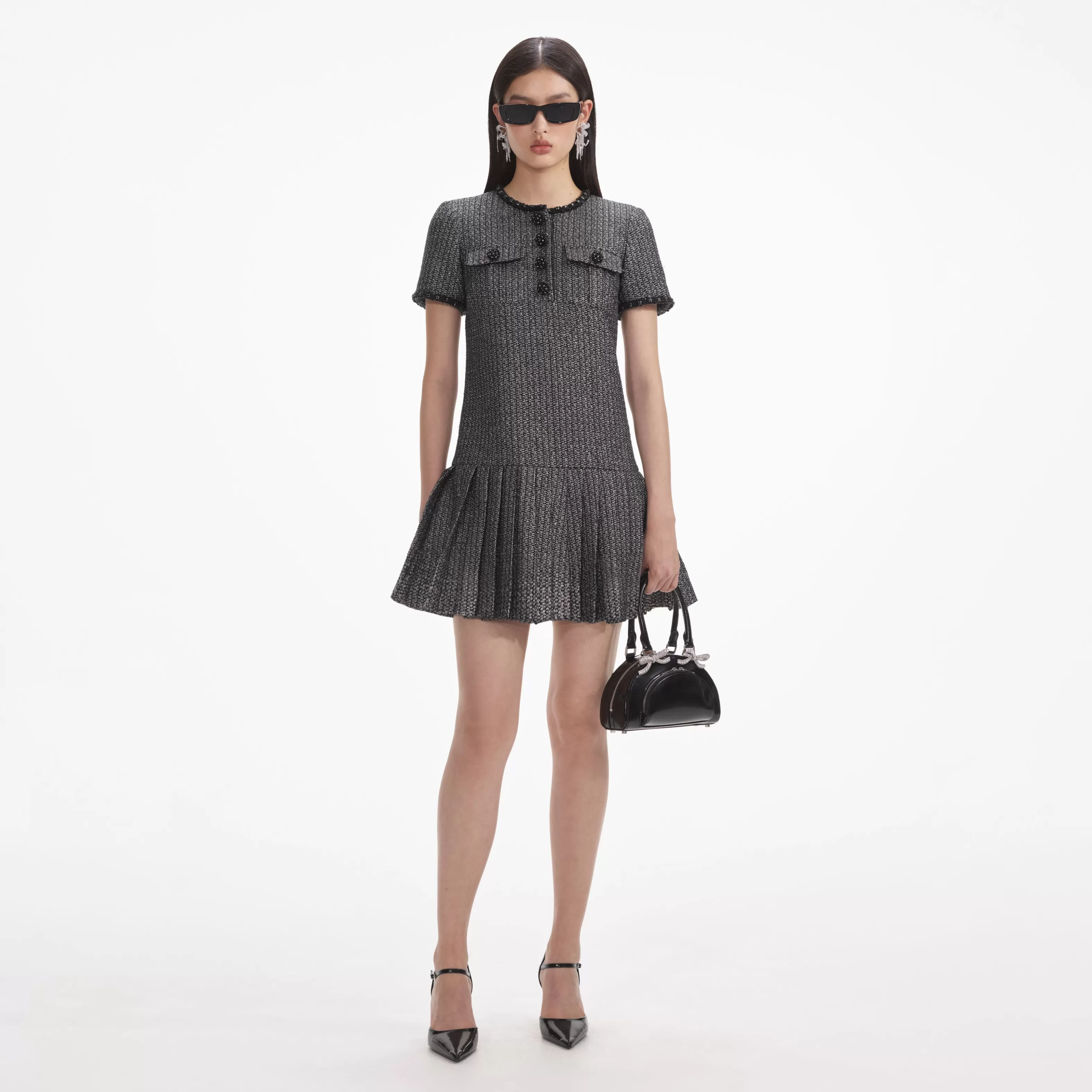 Cheap Boucle Mini Dress Dresses