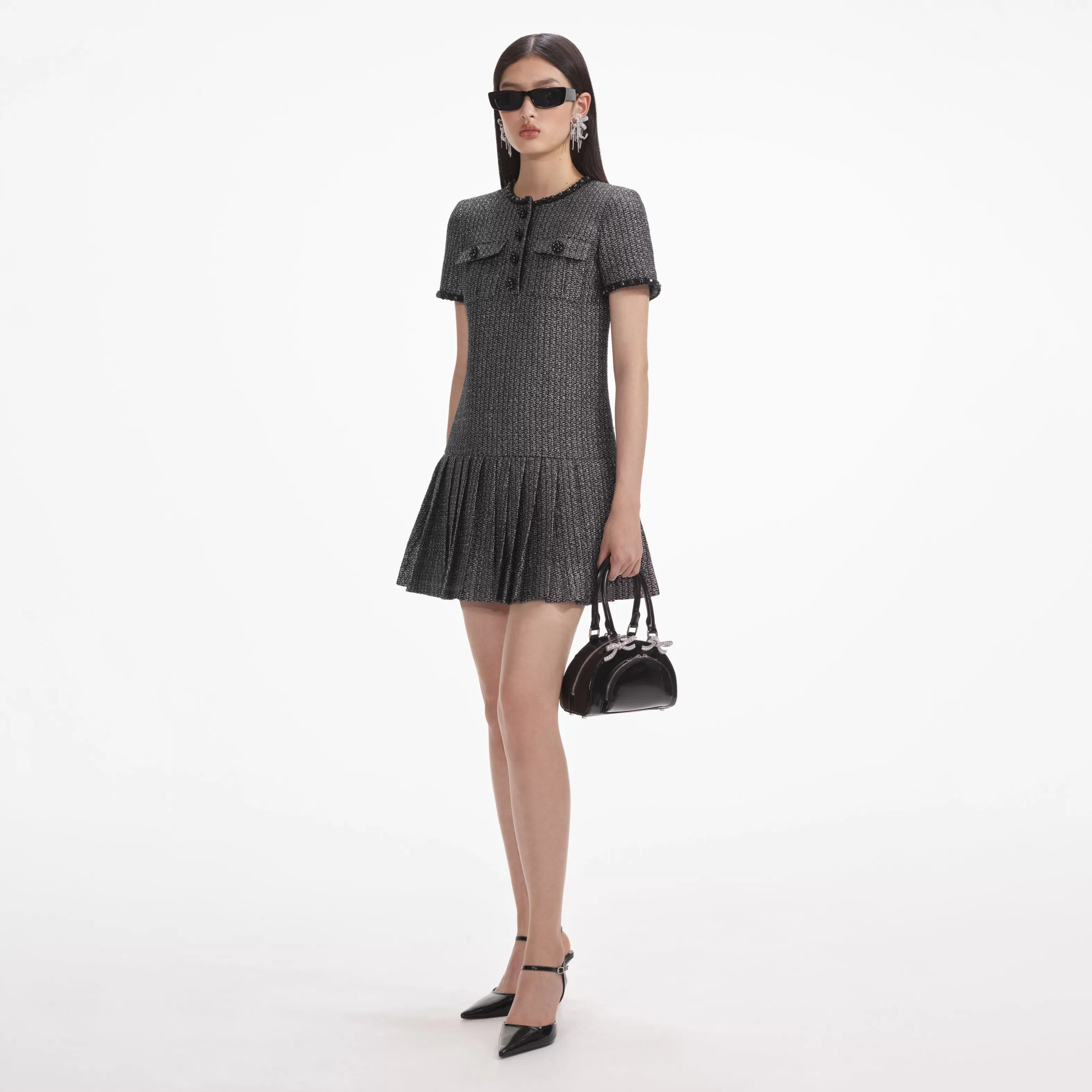 Cheap Boucle Mini Dress Dresses