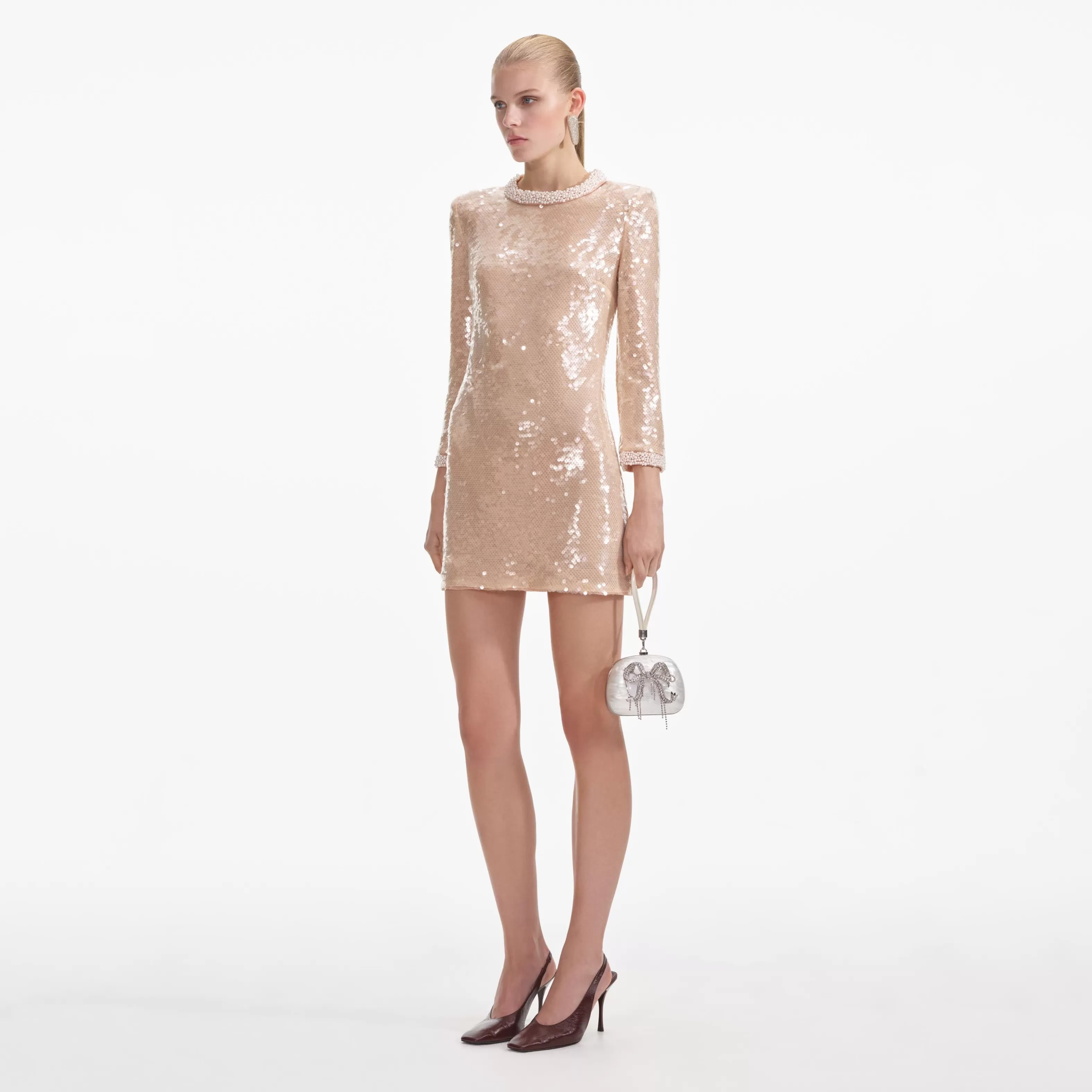 Store Trim Sequin Mini Dress Dresses