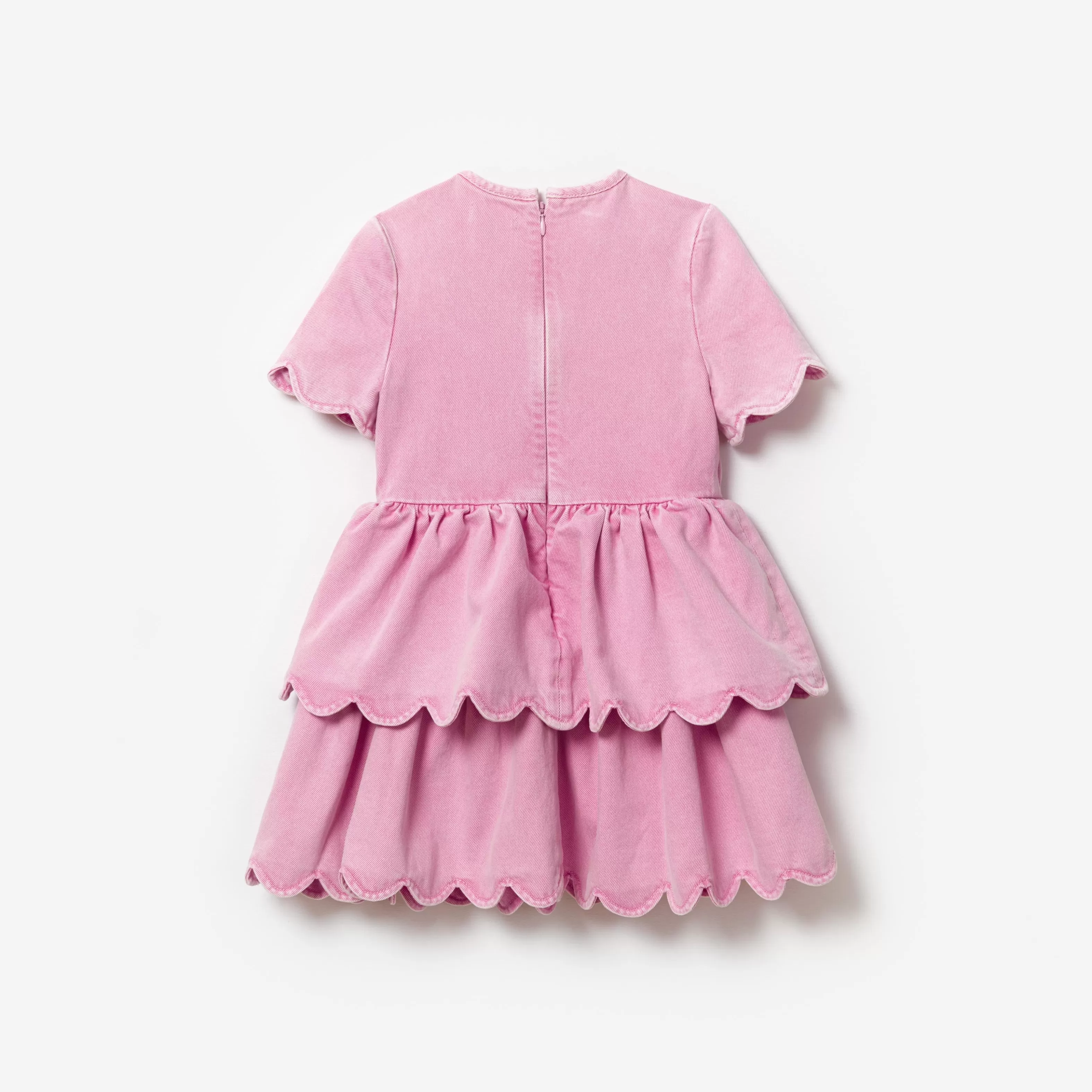 Online Denim Mini Dress With Scallop Hem Kids Kids