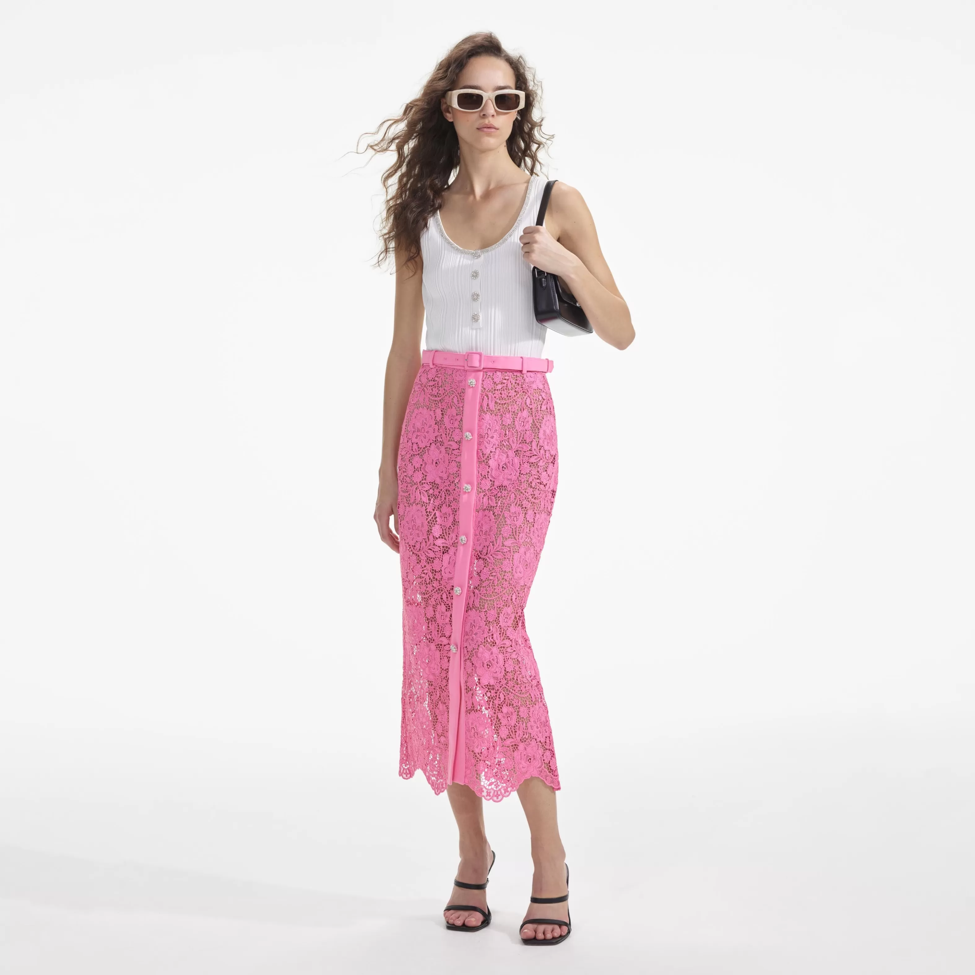 Outlet Lace Midi Skirt Co-ords | Bottoms