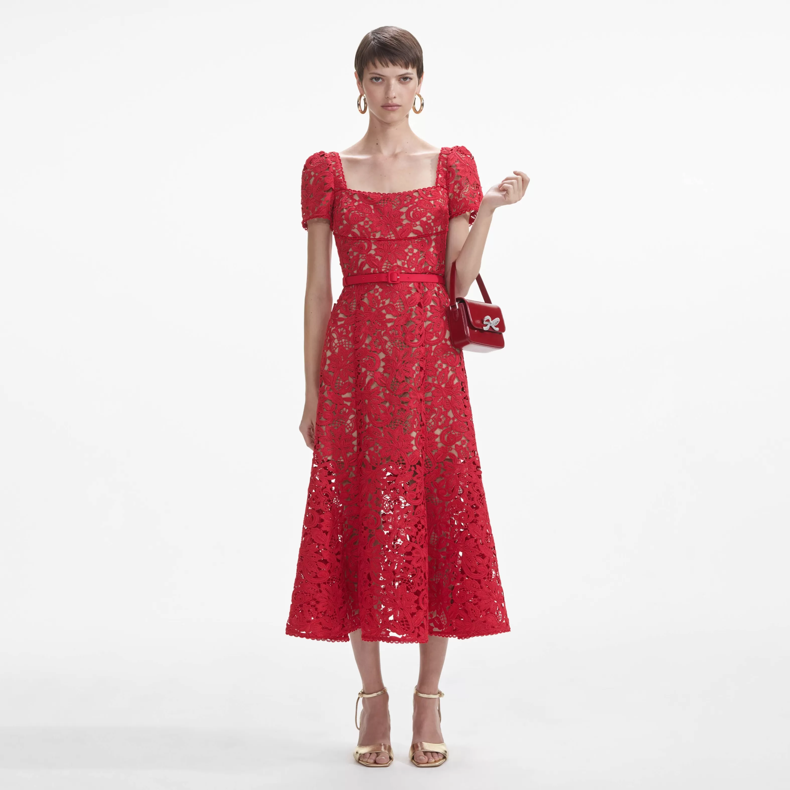 Fashion Floral Lace Midi Dress Dresses | Bridesmaid