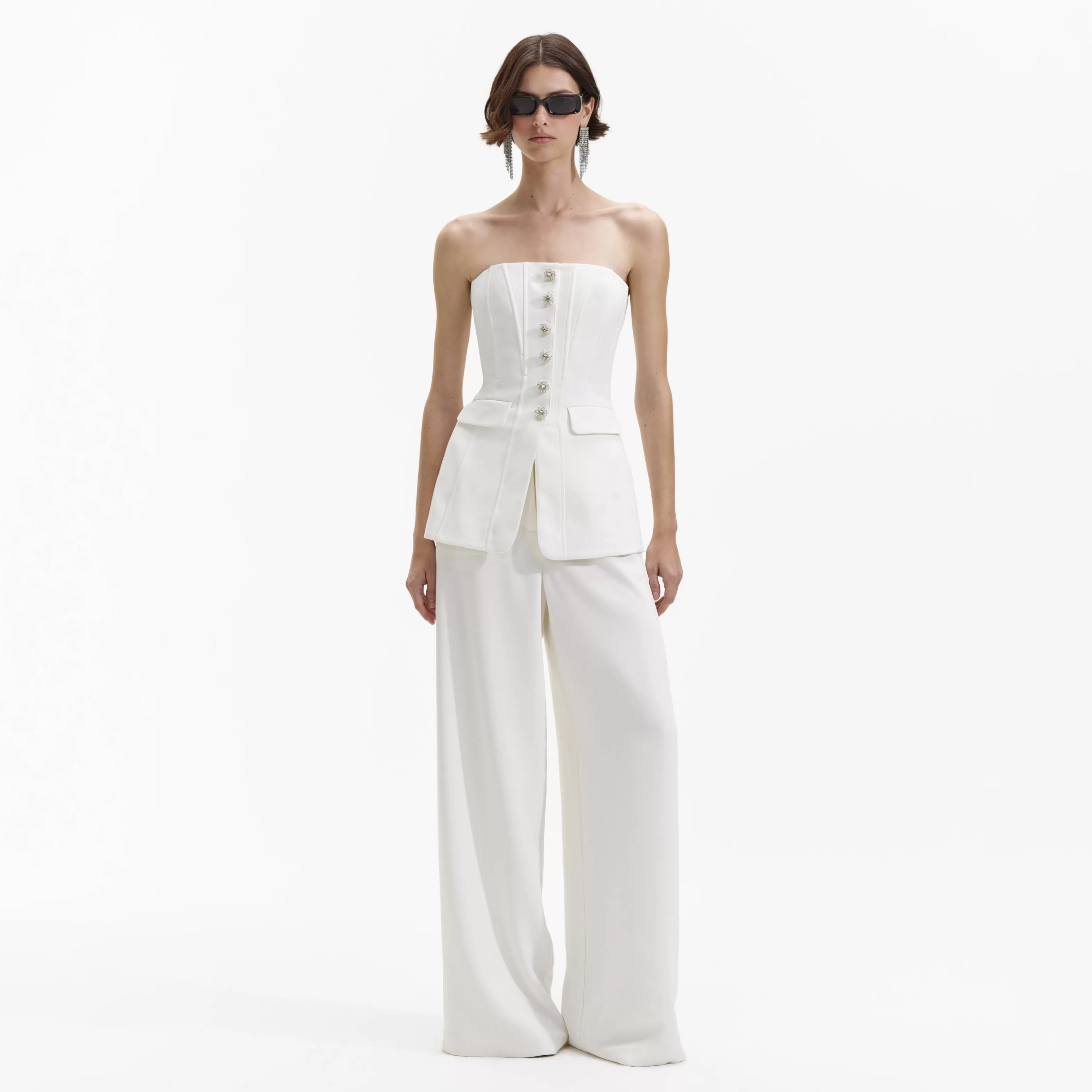 Online Bandeau Crepe Jumpsuit Dresses | Bottoms